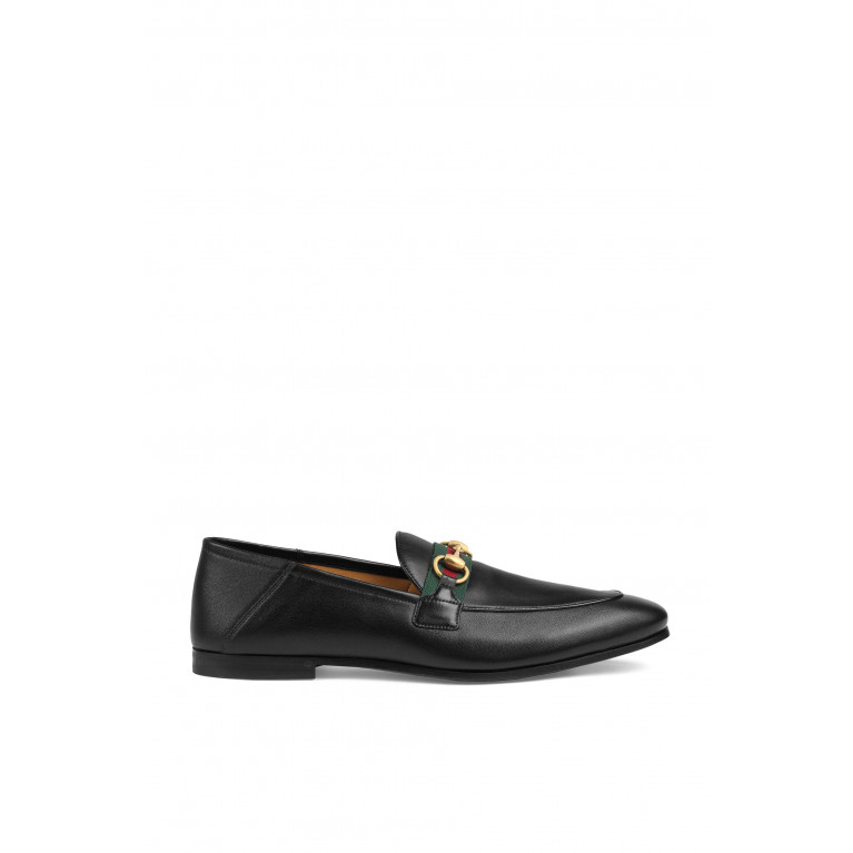 Gucci- Horsebit Web Loafers Black