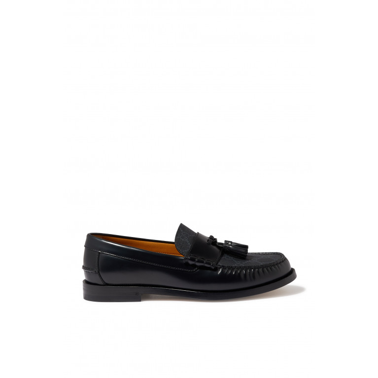 Gucci- GG Leather Loafers with Tassel Black