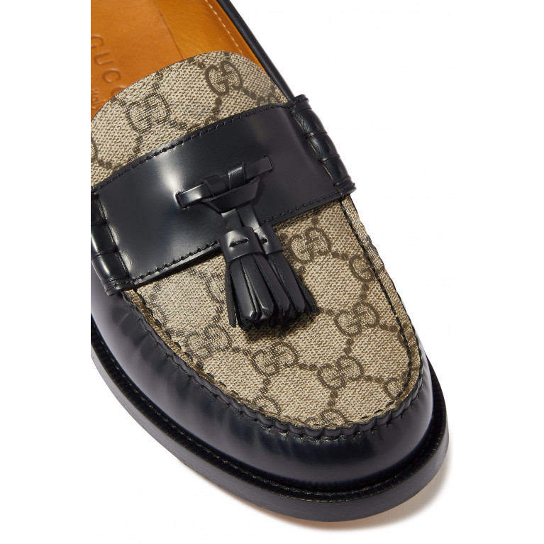 Gucci- GG Leather Loafers With Tassel Black