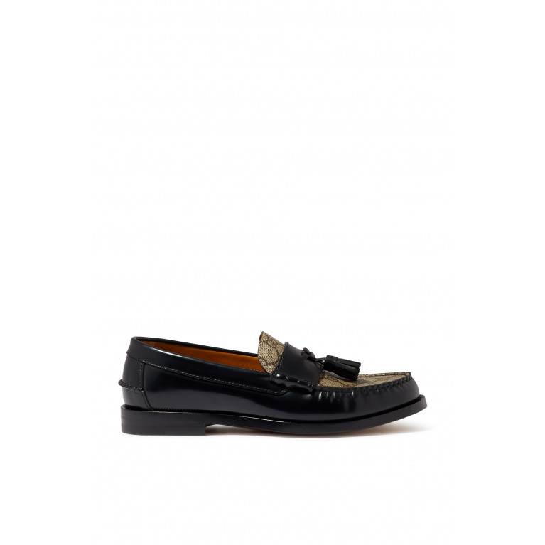 Gucci- GG Leather Loafers With Tassel Black