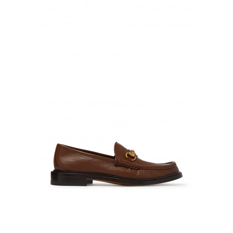 Gucci- Horsebit Leather Loafers Brown