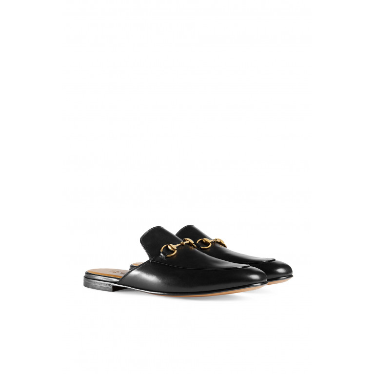 Gucci- Horsebit Leather Slippers Black