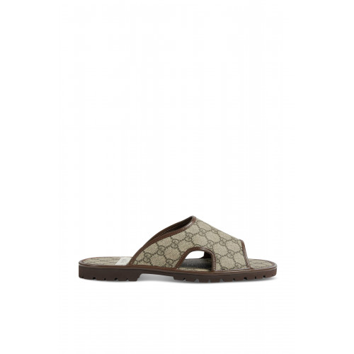 Gucci- Supreme Slide Sandals Brown