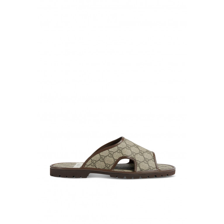 Gucci- Supreme Slide Sandals Brown