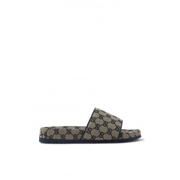 Gucci- GG Slide Sandals Navy blue