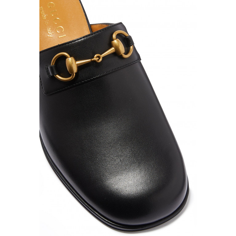 Gucci- Horsebit Leather Slip-Ons Black