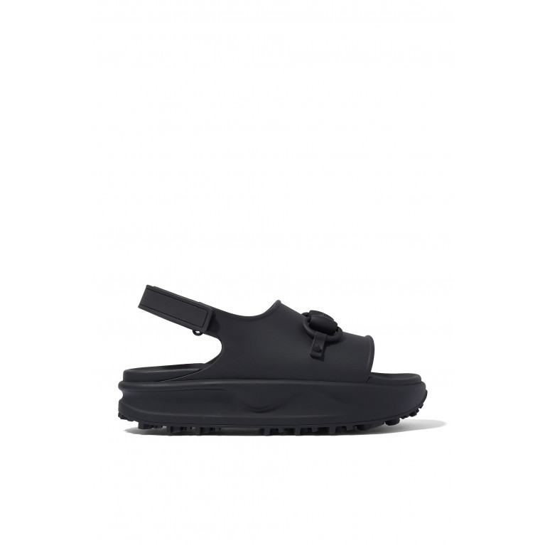 Gucci- Horsebit Rubber Flatform Sandals Black