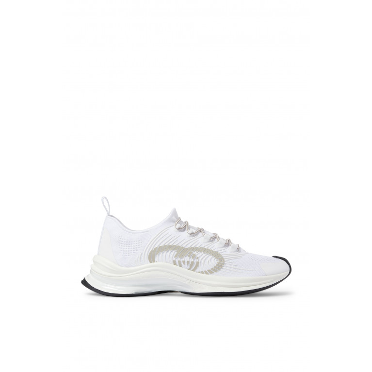 Gucci- Logo Knit Sneakers White