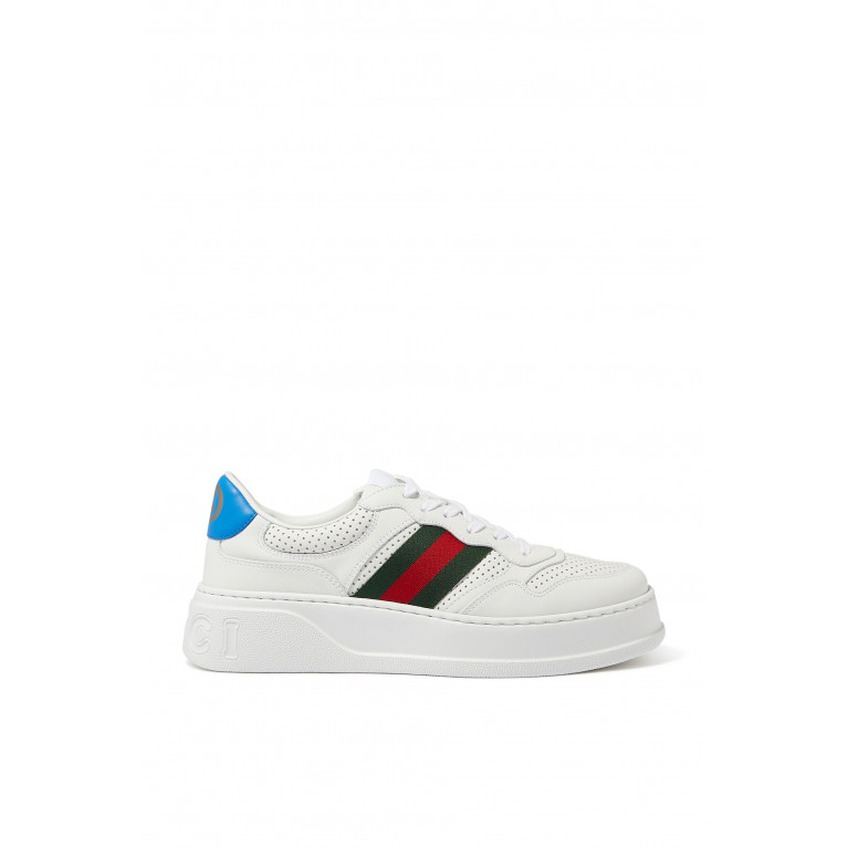 Gucci- Webbed Leather Sneakers White