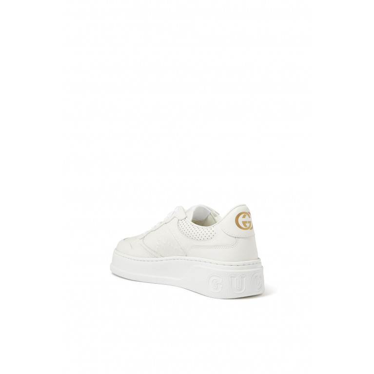 Gucci- GG Embossed Leather Sneakers White