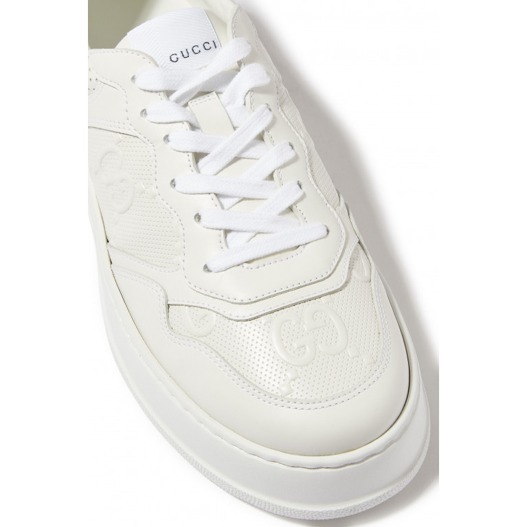 Gucci- GG Embossed Leather Sneakers White