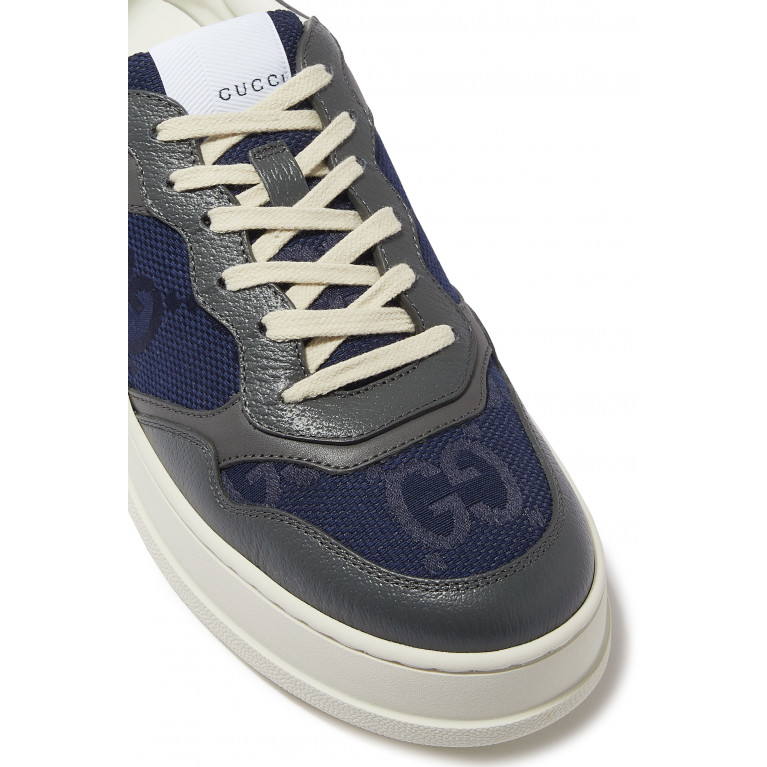 Gucci- Interlocking G Leather and Canvas Sneakers Grey