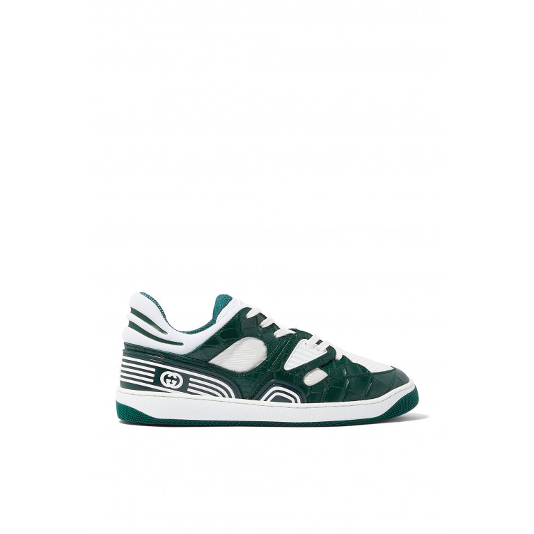 Gucci- Nojum Basket Alligator Sneakers Green