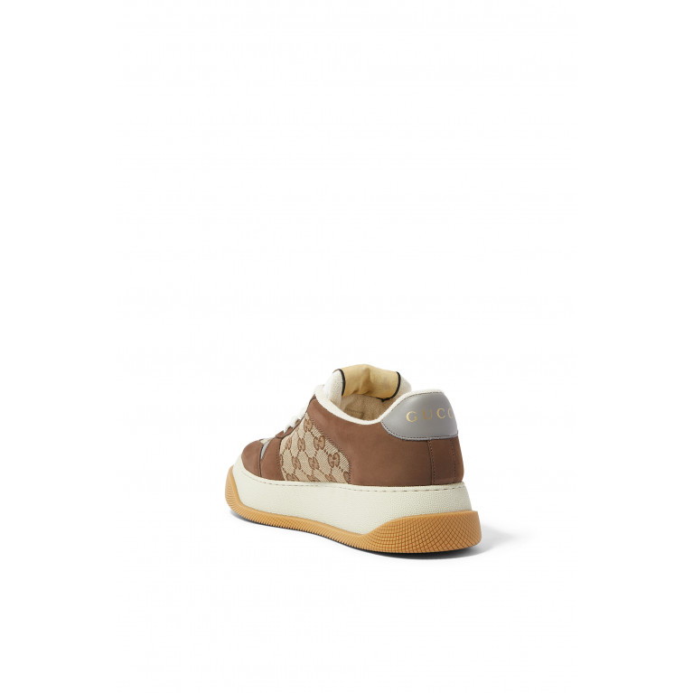 Gucci- Screener GG Suede & Canvas Sneakers Beige/Ebony