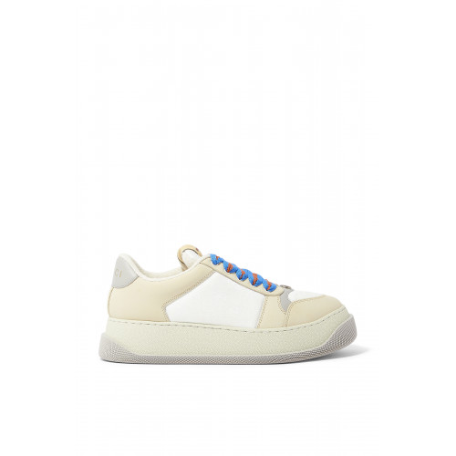 Gucci- Screener GG Leather & Canvas Sneakers White