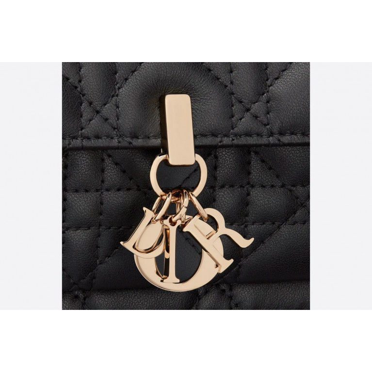 Сумка Dior Lady Dior Chain Pouch с узором Cannage Black
