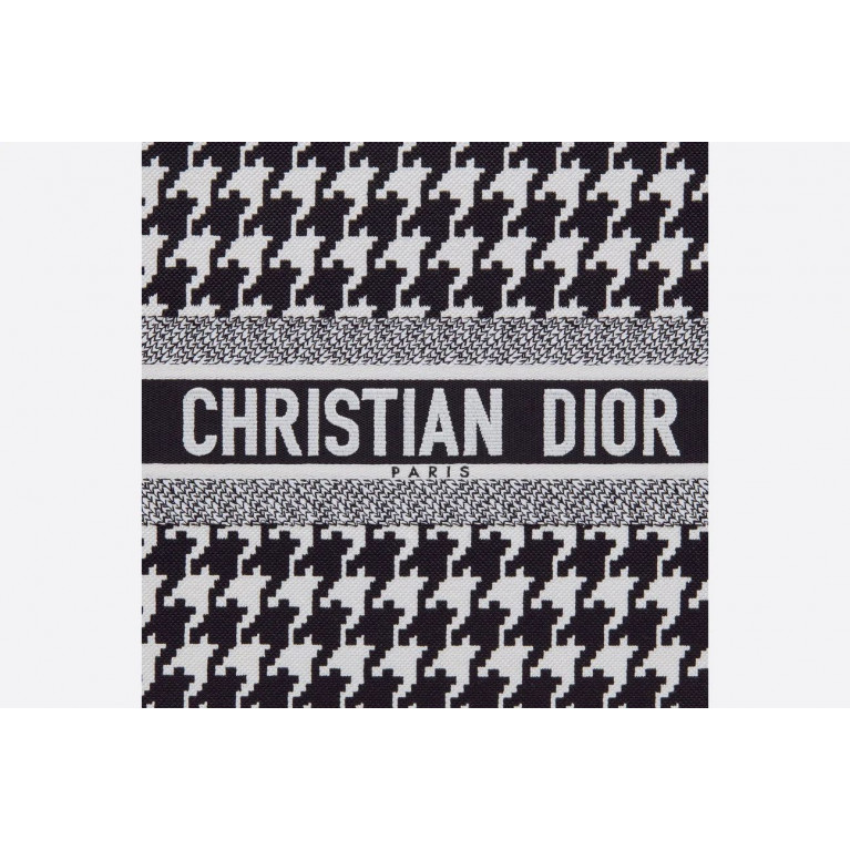 Сумка Dior Book Tote Medium с вышивкой Macro Houndstooth Black / White 