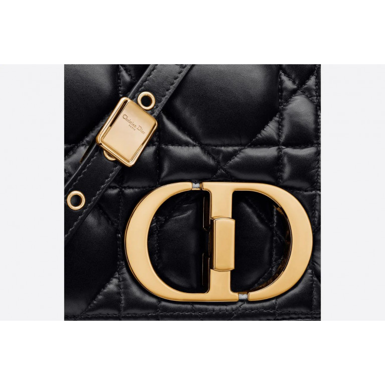Сумка Dior Caro Medium с узором Macrocannage Black Gold