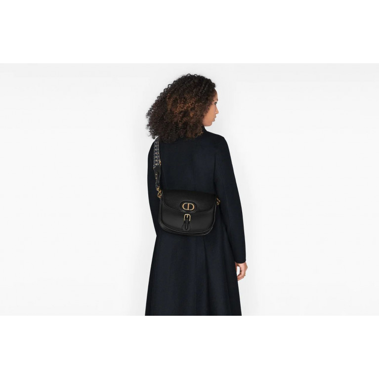 Сумка Dior Bobby Medium Black с ремнем Dior Oblique