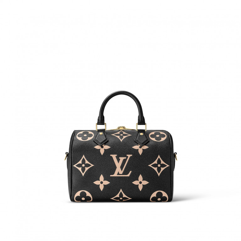 Сумка Louis Vuitton Speedy Bandoulière 25 Bag Bicolour Monogram Empreinte  Black