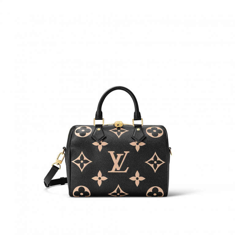 Сумка Louis Vuitton Speedy Bandoulière 25 Bag Bicolour Monogram Empreinte  Black