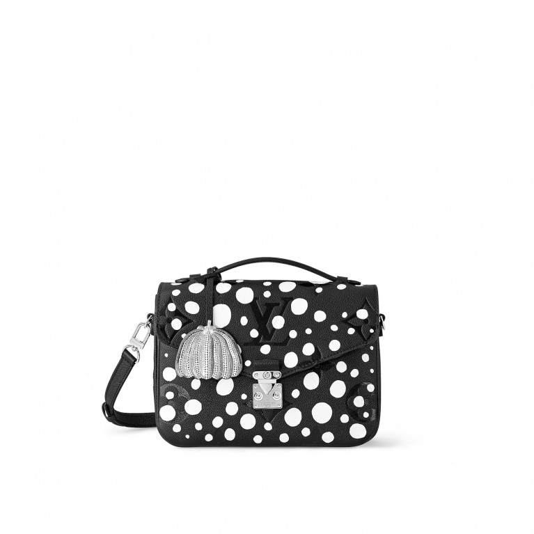 Сумка Louis Vuitton LV x YK Pochette Metis Monogram Empreinte Infinity Dots Black / Blanc