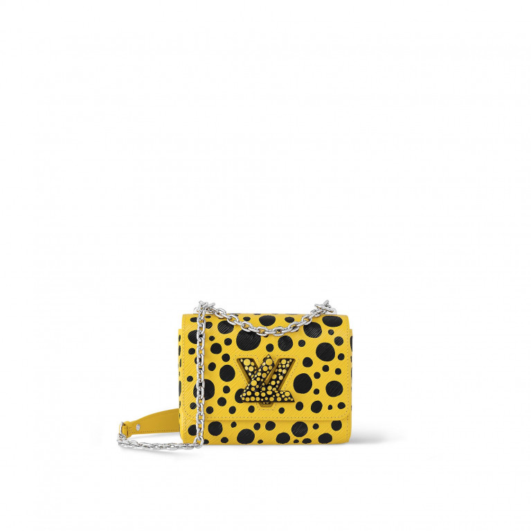 Сумка Louis Vuitton LV x YK Twist PM кожа Epi Infinity Dots Yellow / Black