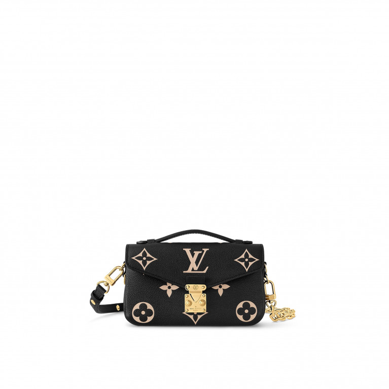 Сумка Louis Vuitton Pochette Métis East West  Monogram Empreinte Bicolor Black/Beige