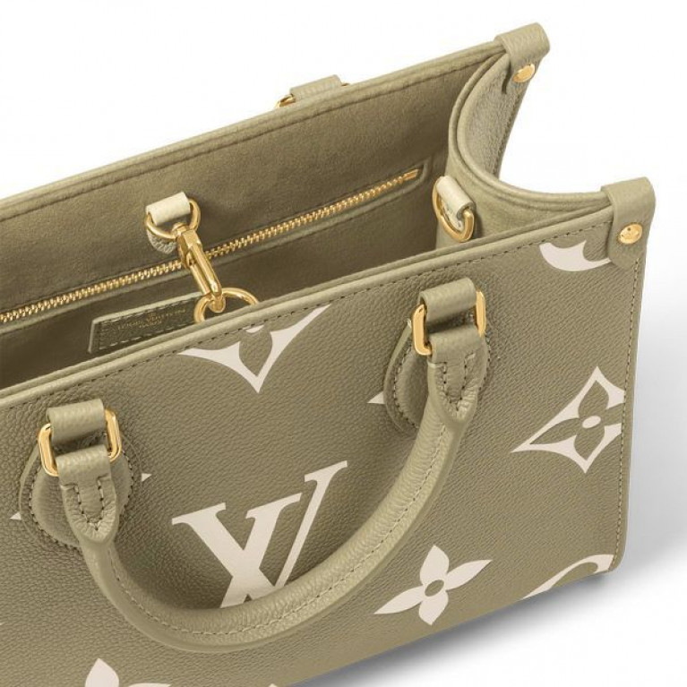 Сумка Louis Vuitton Onthego PM Tote Bag Monogram Empreinte Bicolour Kaki / Creme