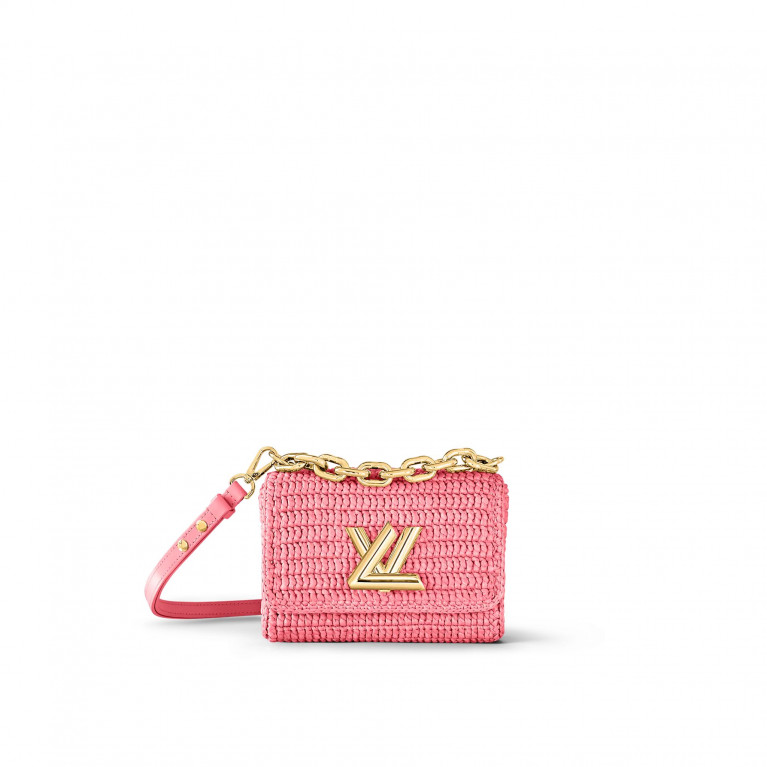 Сумка Louis Vuitton Twist PM Bag Raffia Pink 