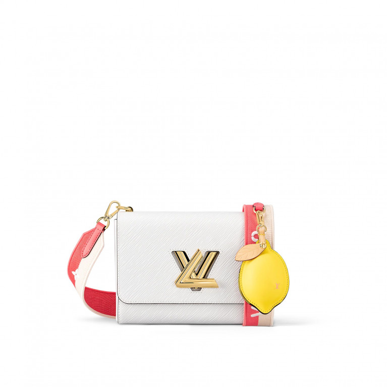 Сумка Louis Vuitton Twist MM Bag кожа Epi Blanc Lemon shaped 