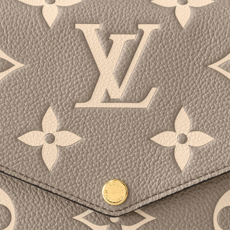 Сумка Louis Vuitton Pochette Felicie Bicolour Monogram Empreinte Tourterelle / Creme