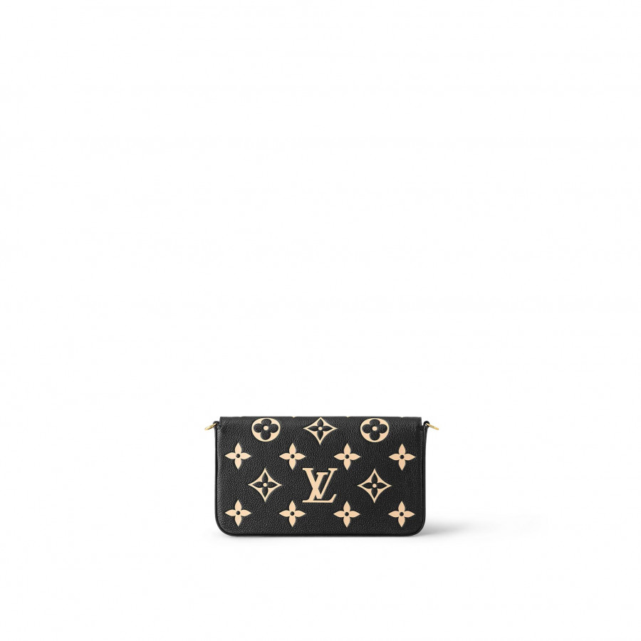 Сумка Louis Vuitton Pochette Felicie Bicolour Monogram Empreinte Black /  Beige купить в интернет-магазине Hotra.ru