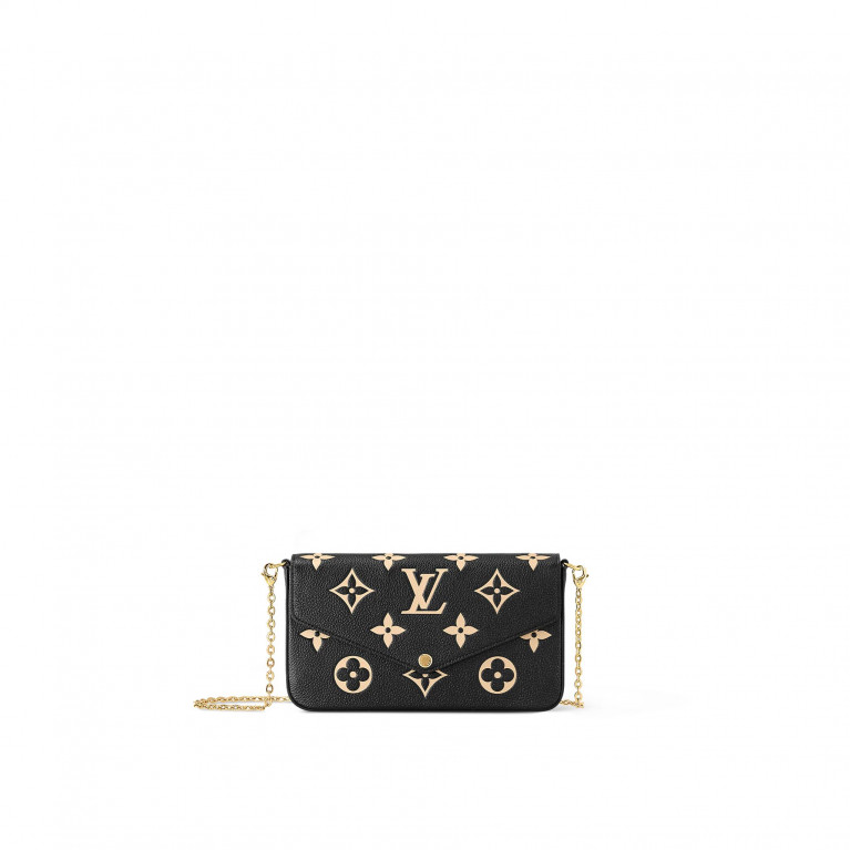 Сумка Louis Vuitton Pochette Felicie Bicolour Monogram Empreinte Black / Beige