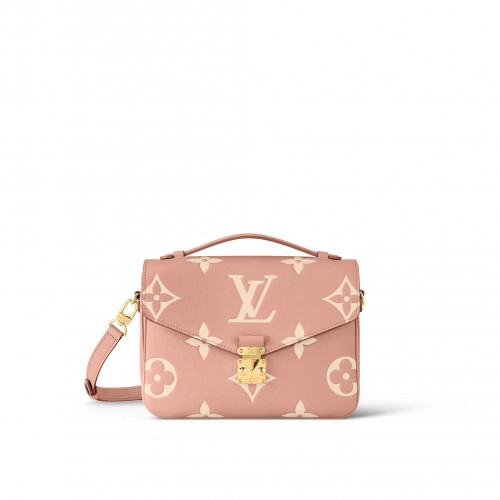 Сумка Louis Vuitton Pochette Metis  Bicolour Monogram Empreinte Rose Trianon / Creme