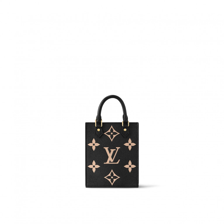 Сумка Louis Vuitton Petit Sac Plat Monogram Empreinte  Bicolor Black / Creme