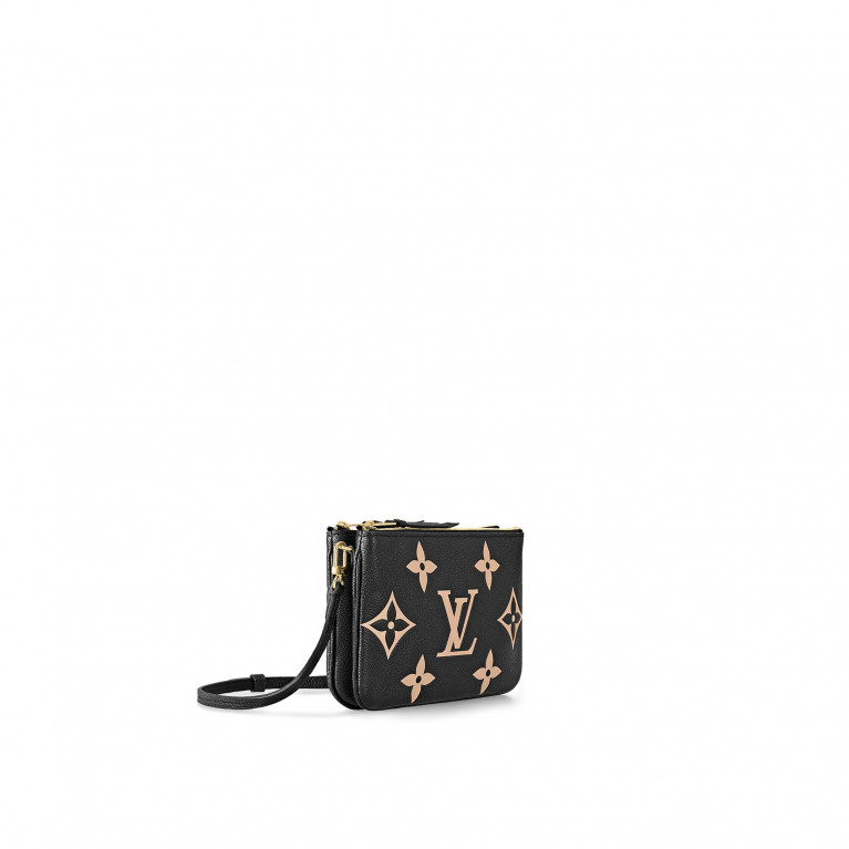Клатч Louis Vuitton Pochette Double Zip On Strap Bicolour Monogram Empreinte Black