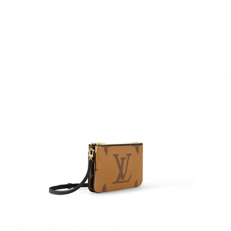 Клатч Louis Vuitton Double Zip Pochette канва Monogram Giant Reverse